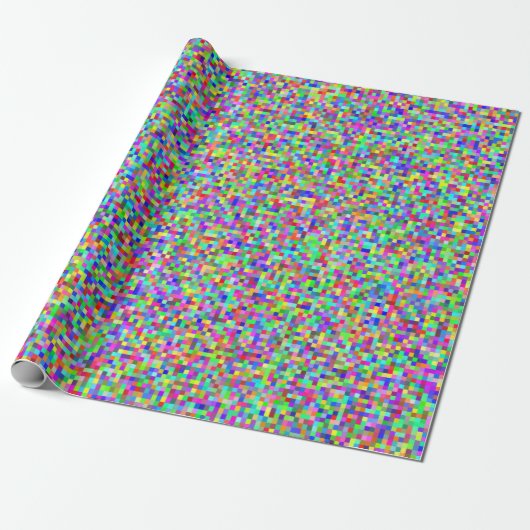 Papier Cadeau RVB Pixelé Abstrait (Déroulé)