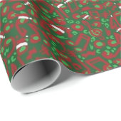 Papier Cadeau Rythmes sauvages de Noël (Coin rond)