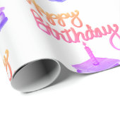 Papier Cadeau S’mores Joyeux anniversaire (Coin rond)