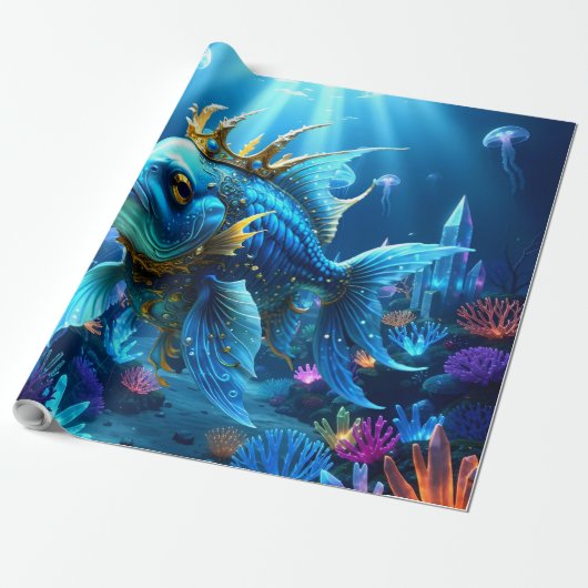 Papier Cadeau Sa Majesté le Poisson  (Déroulé)