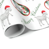 Papier Cadeau Saanen Et Bébé Chèvre Papier Enveloppant Noël (Coin rond)