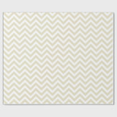 Papier Cadeau Sable Beige Blanc Grand Chevron ZigZag Motif (Plat)