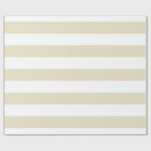 Papier Cadeau Sable Beige Blanc Gros Rayures (Plat)