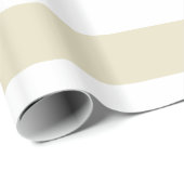Papier Cadeau Sable Beige Blanc Gros Rayures (Coin rond)