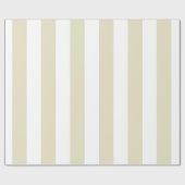 Papier Cadeau Sable Beige Blanc Gros Rayures (Plat)