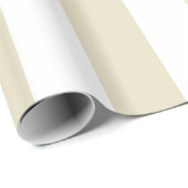 Papier Cadeau Sable Beige Blanc Gros Rayures (Coin rond)