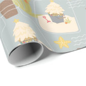 Papier Cadeau Sable de Noël de plage (Coin rond)
