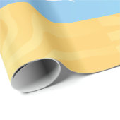 Papier Cadeau Sable Jaune Et Océan (Coin rond)