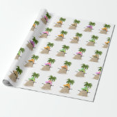 Papier Cadeau Sable Tropical Homme Avec Papier D'Enveloppement P (Déroulé)