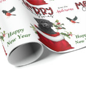 Papier Cadeau Sac cadeau de Noël pour chien de caniche noir (Coin rond)