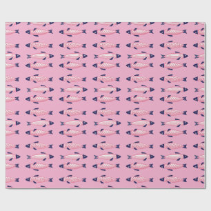 Papier Cadeau Sac de maquillage à motif sardine rose mignon Cô