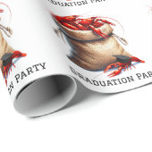 Papier Cadeau Sack Of Crawfish Graduation Party (Coin rond)