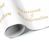 Papier Cadeau Sacrament de confirmation Golden 3D Look (Coin rond)