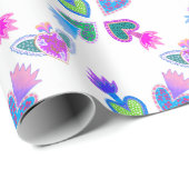 Papier Cadeau Sacré Coeur Blanc Découpage cadeau d'artisanat (Coin rond)