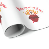 Papier Cadeau Sacré Coeur de Jésus (Coin rond)