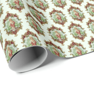 Papier Cadeau Sacré Coeur Religieux Jésus Élégant