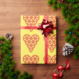 Papier Cadeau Sacred Heart - Coeur de vie, 3D/Rouge.