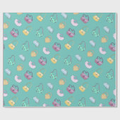 Papier Cadeau Sacs à main mignonne Doodles Motif Turquoise (Plat)