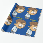 Papier Cadeau Sad Boy Scientist avec Broken Experiment (Déroulé)