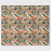 Papier Cadeau Safari Animaux Fourrures Motifs Savannah Boho (Plat)