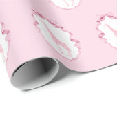 Papier Cadeau Safari Animaux Toile de Jouy Dusty Rose (Coin rond)