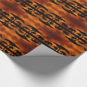 Papier Cadeau Safari Baobab africain silhouette d'éléphant (Coin)