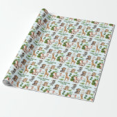 Papier Cadeau Safari Jungle Animaux Blue Green 2e Anniversaire N (Déroulé)