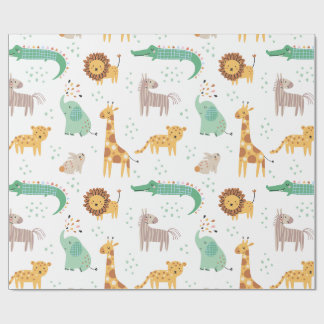 Papier Cadeau Safari sauvage pour enfants