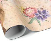 Papier Cadeau Safari wildone nom de bébé jungle avec animaux env (Coin rond)