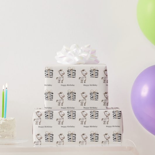 Papier Cadeau Safari Zebra Birthday (Cadeaux de fête)