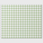 Papier Cadeau Sage and White Buffalo Plaid Gingham (Plat)