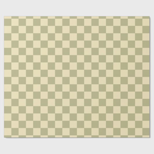 Papier Cadeau Sage Checkerboard (Plat)