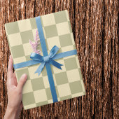 Papier Cadeau Sage Checkerboard