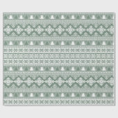 Papier Cadeau Sage de Noël Vert Vacances Knit Vilain Sweat (Plat)