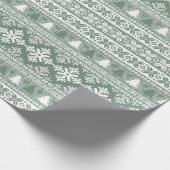 Papier Cadeau Sage de Noël Vert Vacances Knit Vilain Sweat (Coin)