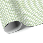 Papier Cadeau Sage Gingham Baby Shower Wrapping Paper (Coin rond)