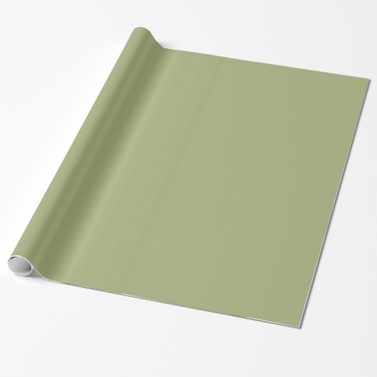 Papier Cadeau Sage Grass Vert Couleur solide (Déroulé)