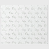 Papier Cadeau Sage Green Baby Boy Script Élégant Enveloppement b (Plat)