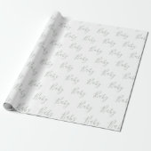 Papier Cadeau Sage Green Baby Boy Script Élégant Enveloppement b (Déroulé)