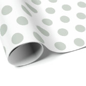 Papier Cadeau Sage Green Baby Polka Dot (Coin rond)