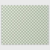 Papier Cadeau Sage Green Checker Checkerboard Checkered Retro (Plat)