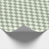 Papier Cadeau Sage Green Checker Checkerboard Checkered Retro (Coin)