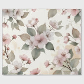Papier Cadeau Sage Green Cherry Blossom Easter Gift Wrap (Plat)
