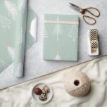 Papier Cadeau Sage green Christmas Trees<br><div class="desc">Sage green.</div>