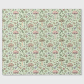 Papier Cadeau Sage Green Earthy Mushroom Seamless Pattern (Plat)