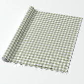 Papier Cadeau Sage Green En vichy Neutre Elegant Checks Motif (Déroulé)