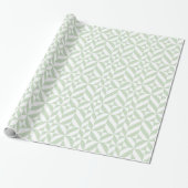 Papier Cadeau Sage Green Geometric Deco Cube Pattern (Déroulé)