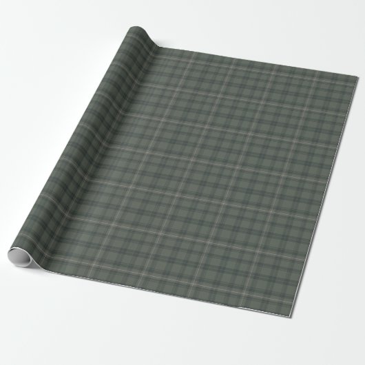 Papier Cadeau Sage Green Plaid Valentine's | Ferme moderne (Déroulé)
