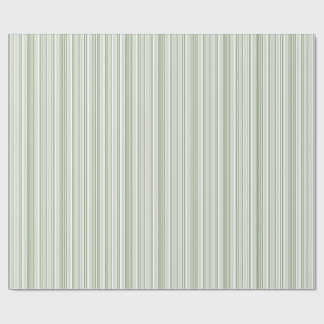 Papier Cadeau Sage (light, medium, dark) and White Stripes