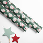 Papier Cadeau Sage Mrs. Claus Faces Christmas Wrapping Paper